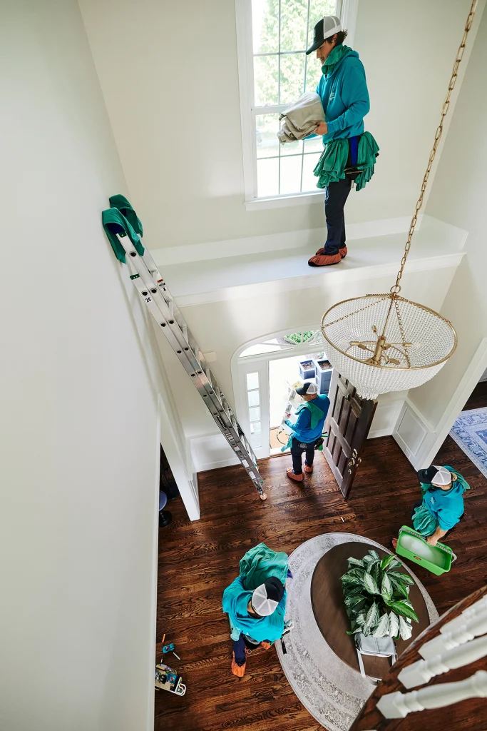 1. Professional interior window cleaning removing dirt and buildup from windows, screens and sills